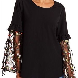 Pleoine Mesh Sleeve Blouse